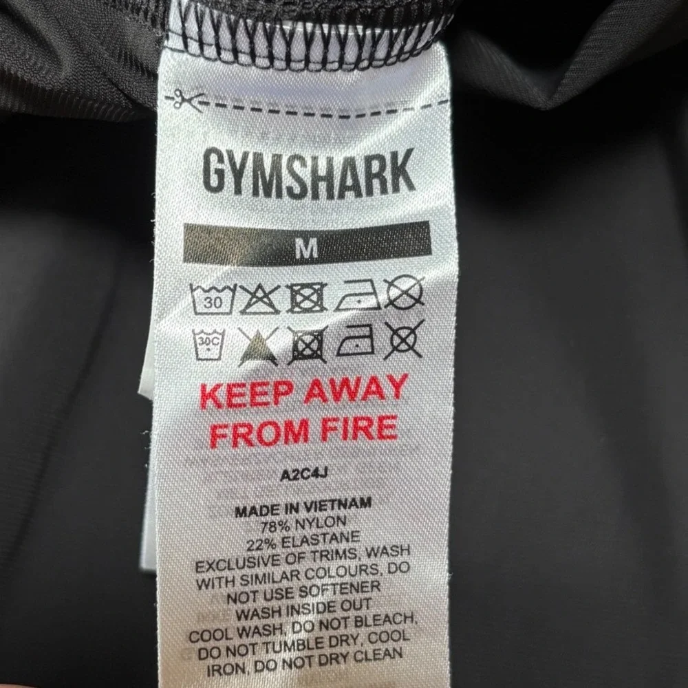 Gymshark Mens Black Oversized Fit Contrast Straight Leg Pants Stripe Stretch M